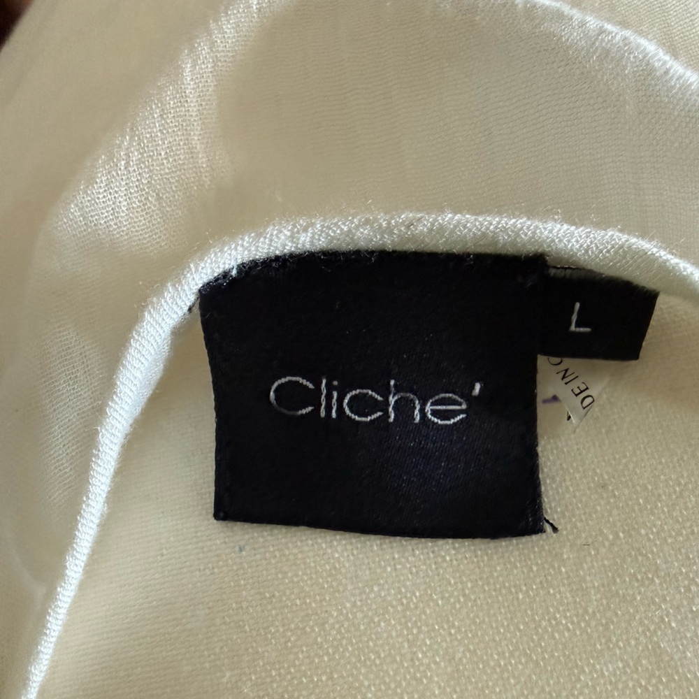 CLICHE’ boutique lady size large 100% cotton blouse, new embroidered - Picture 7 of 14